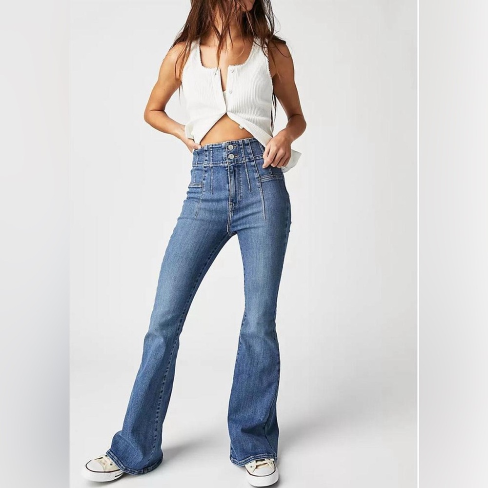 Free People We The Free Jayde Flare Jeans in Sunburst Blue 27